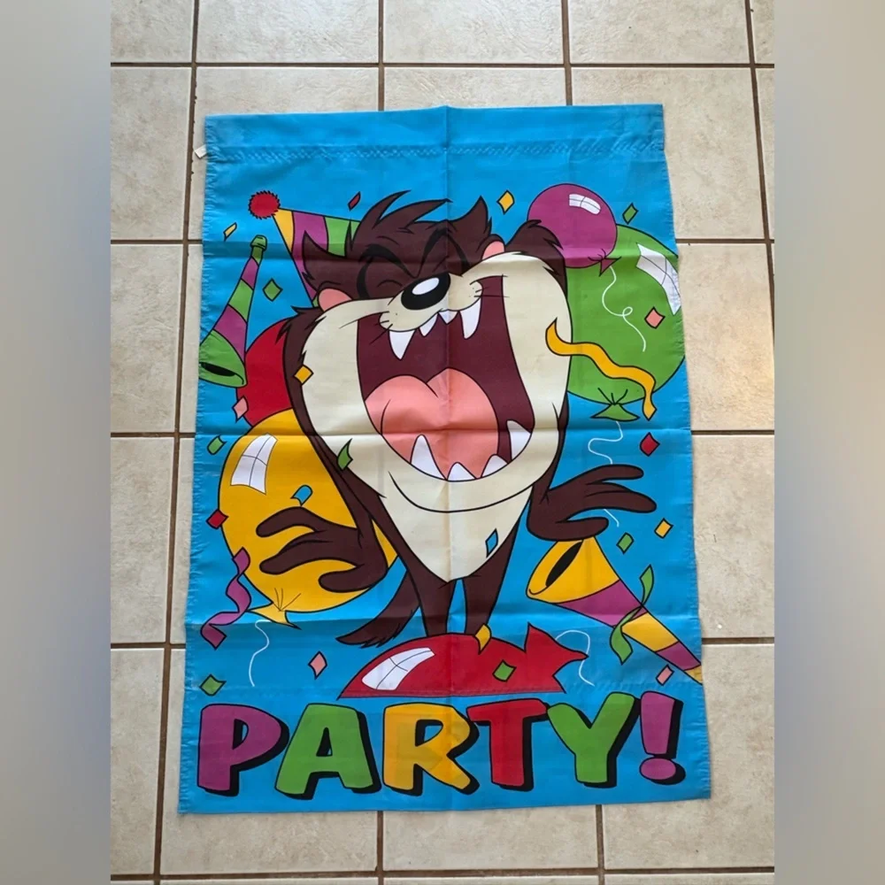 Vintage Tasmanian Devil Warner Bros Party Flag House Garden Flag Large Colorful